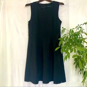 Cynthia Rowley Leather detail Little Black Dress